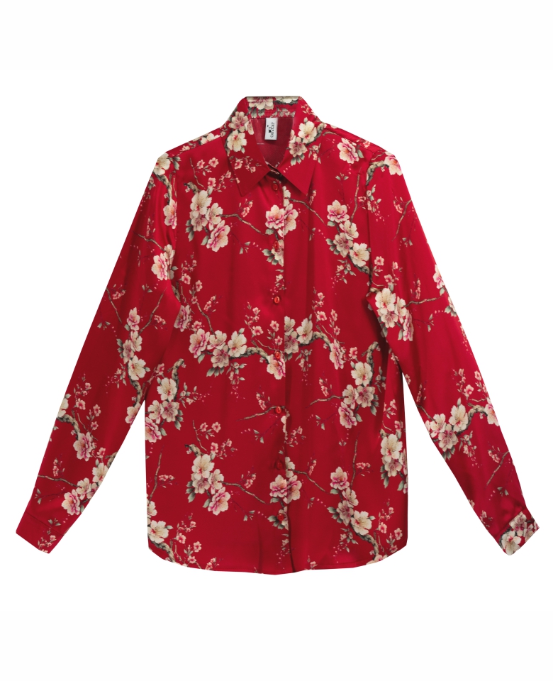 Jedwabna koszula cherry blossom - Cat & Cat - Świat jedwabnych ubrań i ...