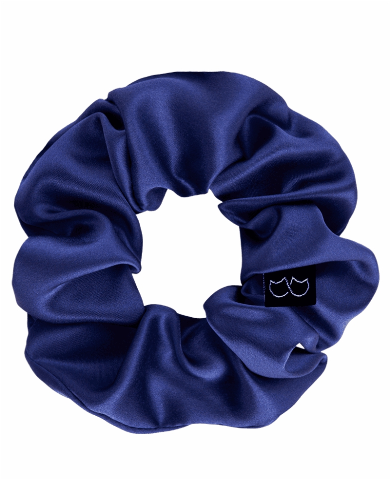 Silk scrunchie - royal blue