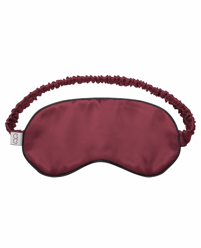 Hedvábná maska na spaní - burgundy