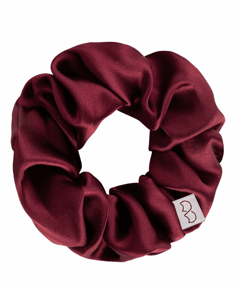 Silk scrunchie - burgundy