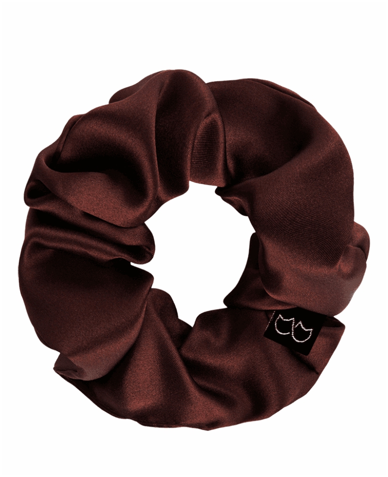 Silk scrunchie - chocolate