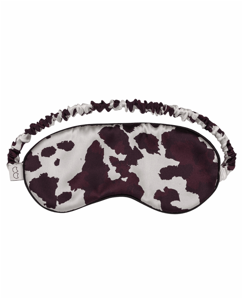 Schlafmaske aus Seide – cow burgundy