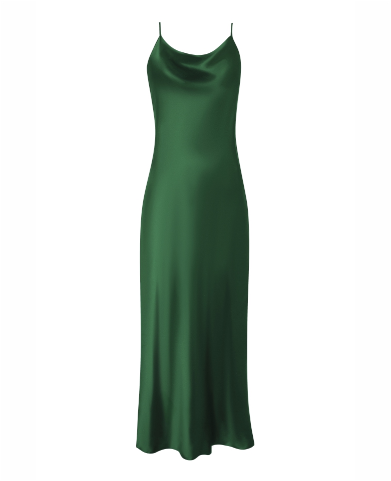 Jedwabna sukienka - emerald