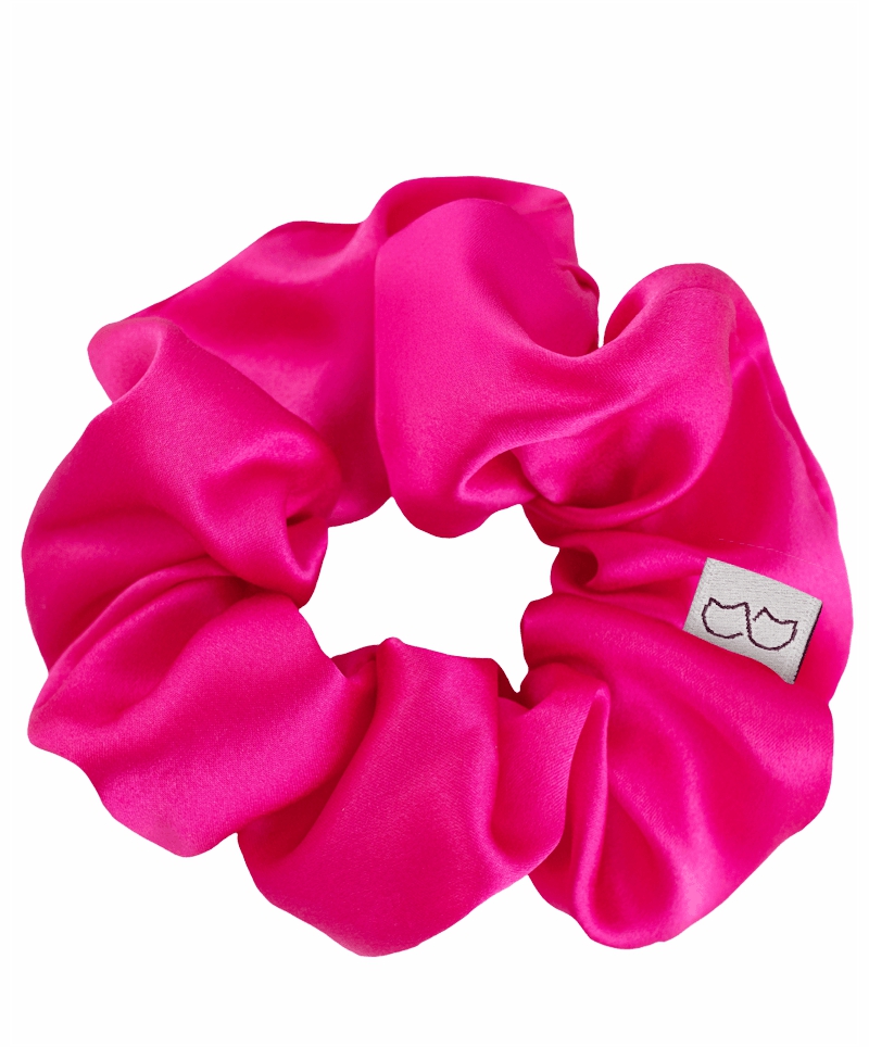 Jedwabna gumka do włosów - vivid pink
