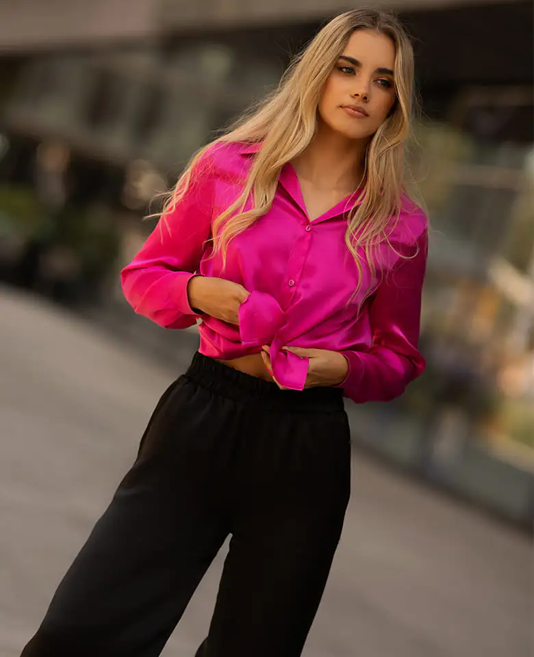Silk shirt - vivid pink