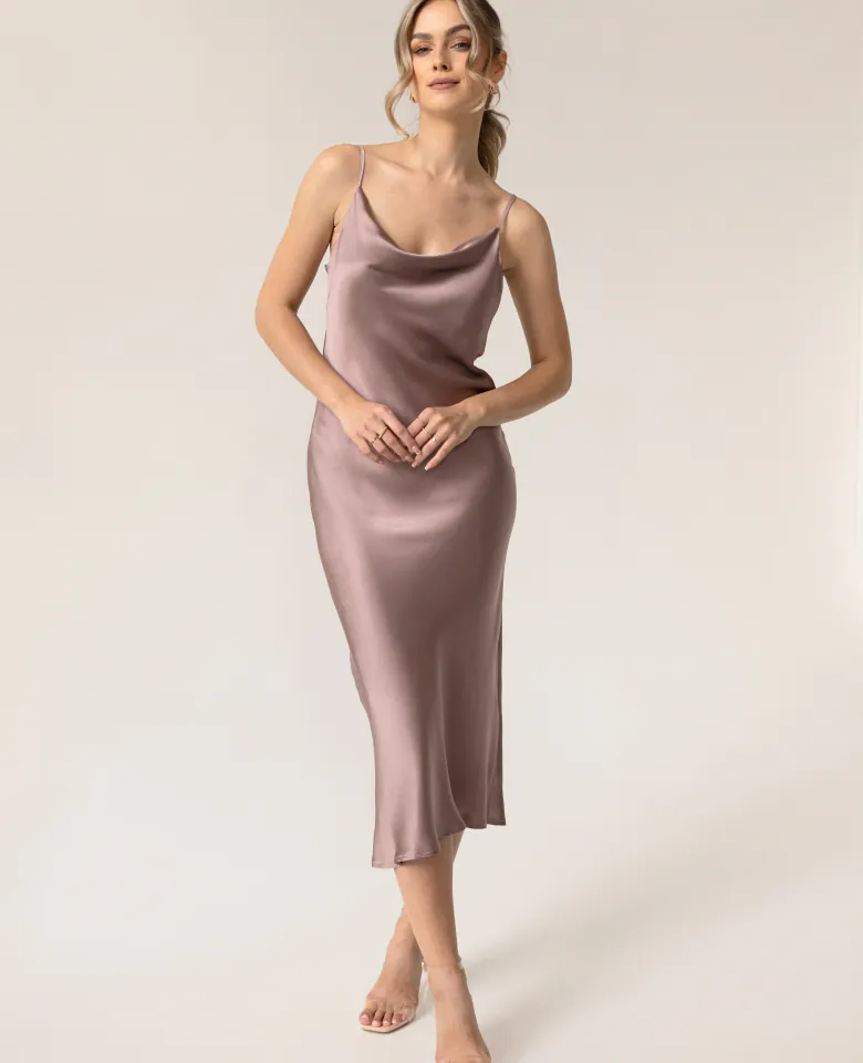 Silk dress - dusty pink