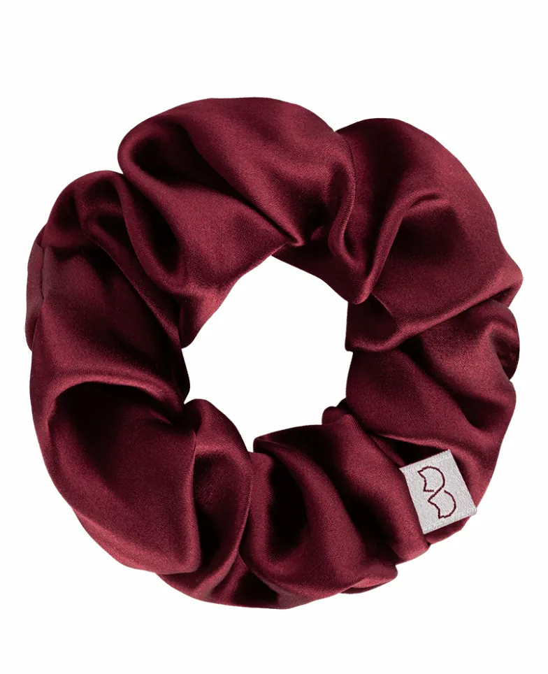 Jedwabna gumka do włosów - burgundy