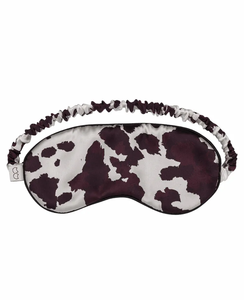 Silk sleeping mask - cow burgundy