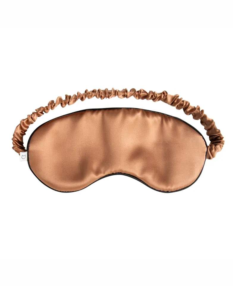 Schlafmaske aus Seide – mocha mousse