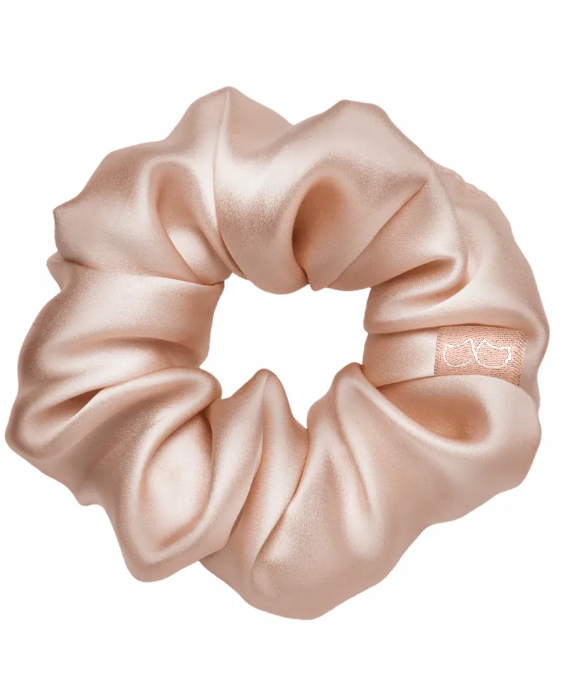 Jedwabna gumka do włosów - beige